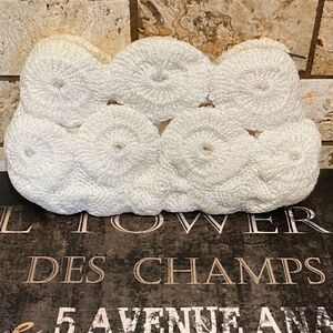 Vintage Ivory Magic Circle Crochet Clutch